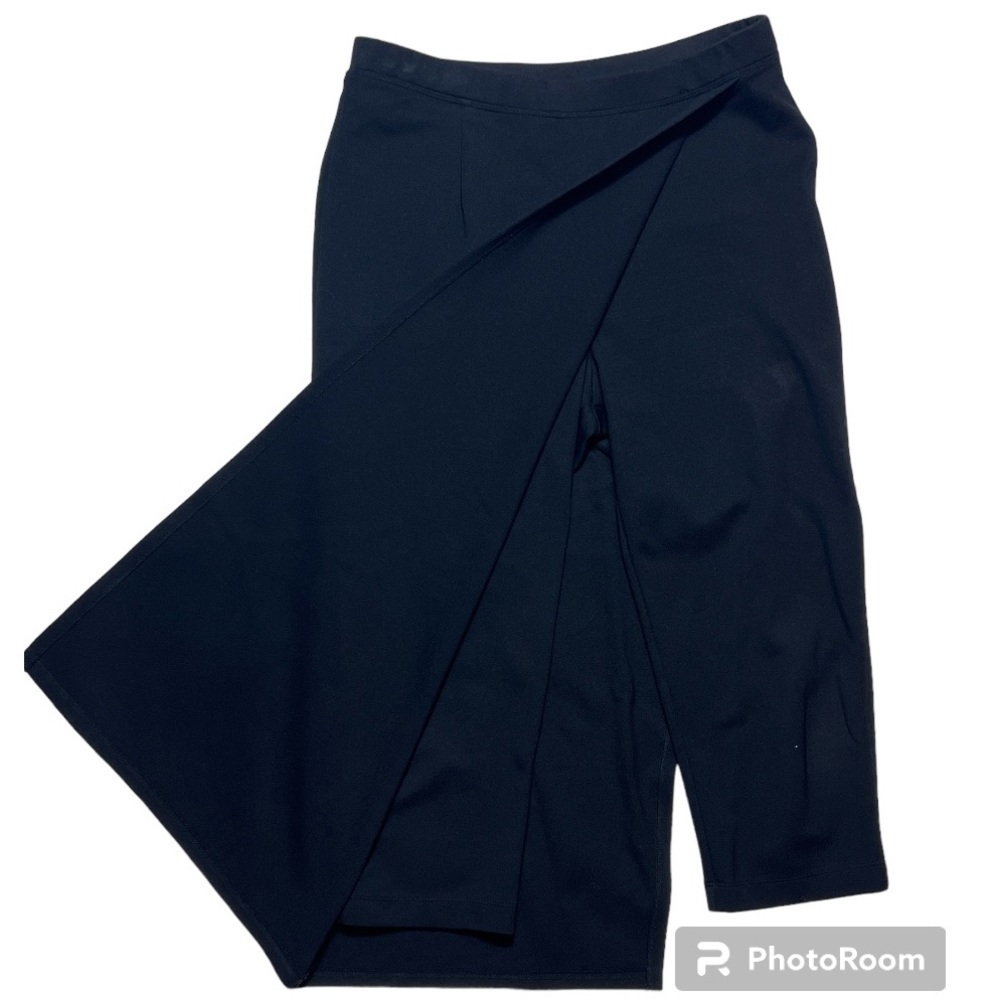 Betabrand Black 'The Sassiest Pants' Crop Pants with Skirt Overlay, Small Petite